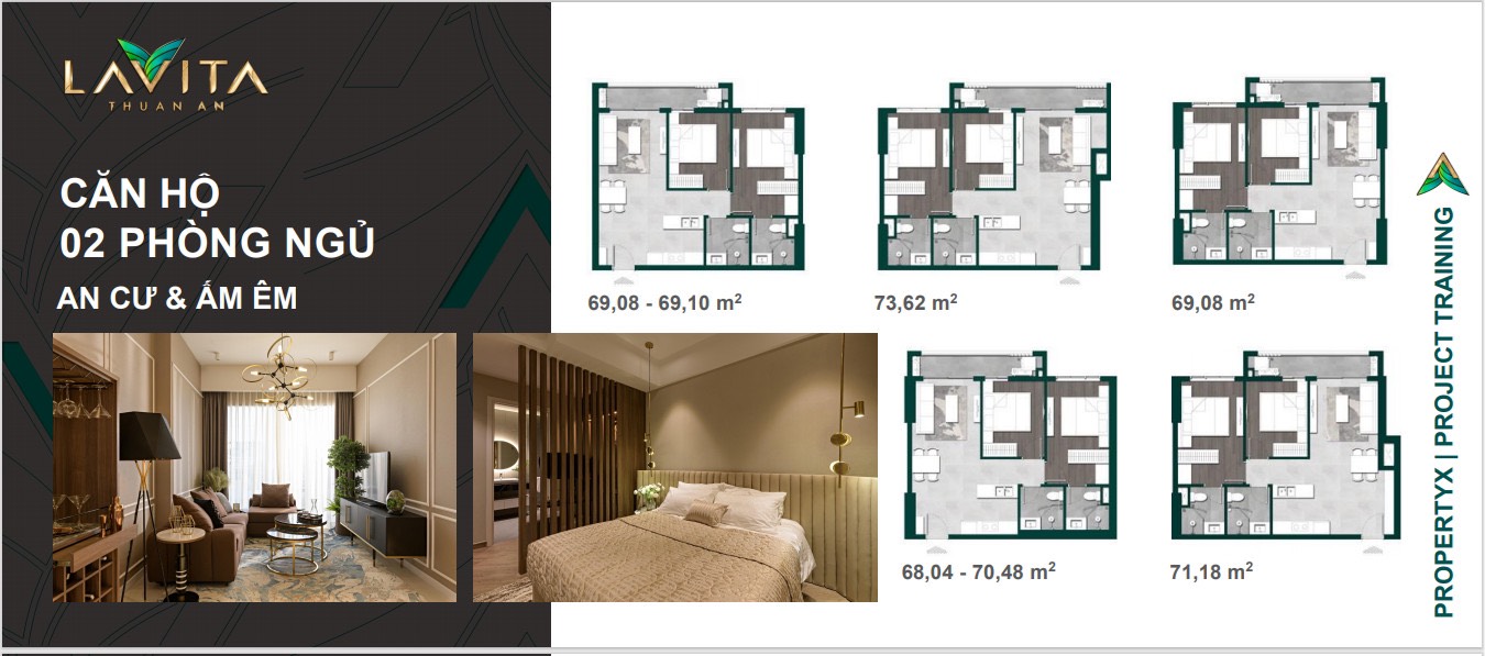 Layout căn hai phòng ngủ